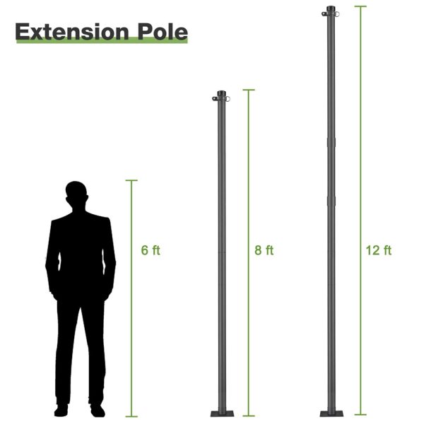 Shade Sail Post Pole Kit (Base Plate, D-Ring & Clamp)