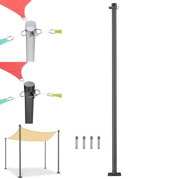 Shade Sail Post Pole Kit (Base Plate, D-Ring & Clamp)