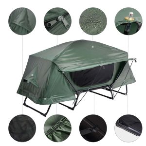 Single Cot Tent Camp Bed Tent Rain Fly Green