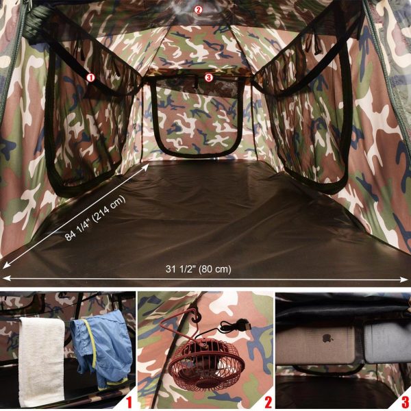 Single Cot Tent Camp Bed Tent Rain Fly Camouflage