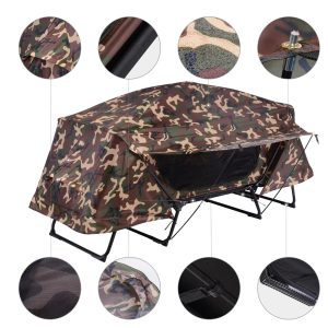 Single Cot Tent Camp Bed Tent Rain Fly Camouflage