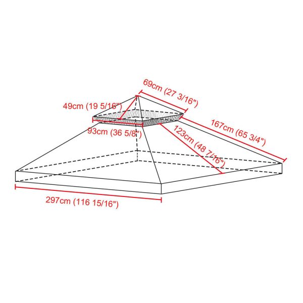 10X10 Ft Gazebo 2-Tier Replacement Canopy