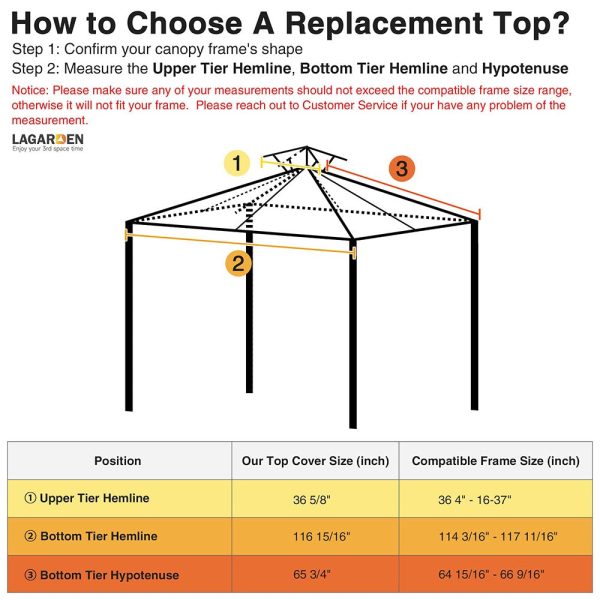 10X10 Ft Gazebo 2-Tier Replacement Canopy