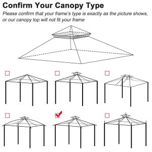 10X10 Ft Madaga Replacement Canopy Gazebo Top