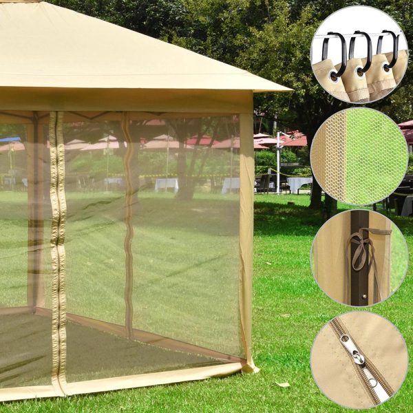 11X11 Ft Pop Up Gazebo(Frame, Canopy, Netting, Stakes)