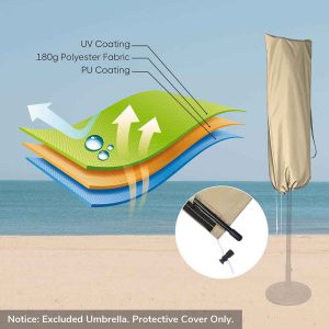 15Ft Patio Umbrella Cover With Zipper & Rod 61X28 In.