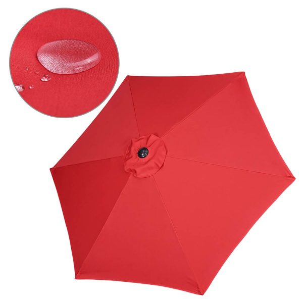 7.5' 6-Rib Tilt Patio Umbrella Outdoor Umbrella Crank Lift