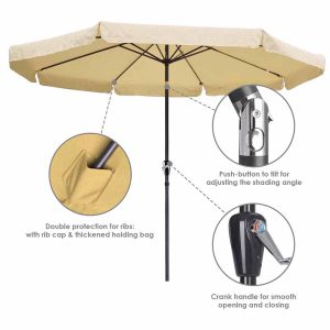 10 Foot 8-Rib Outdoor Patio Umbrella Tilt & Crank