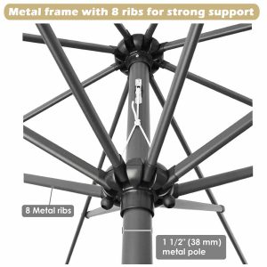 10 Foot 8-Rib Outdoor Patio Umbrella Tilt & Crank