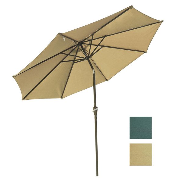 9 Ft 8-Rib Outdoor Patio Tilt Umbrella 200 Gsm Canopy