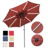 Solar Outdoor Umbrella With Lights Tilting Umbrella 10Ft 8-Rib