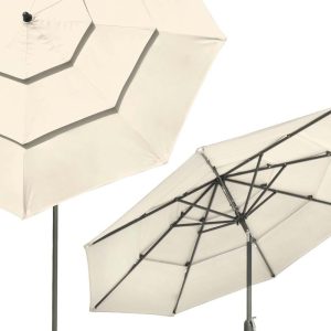 10 Ft Tilt Market Umbrella 3-Tiered 8-Rib