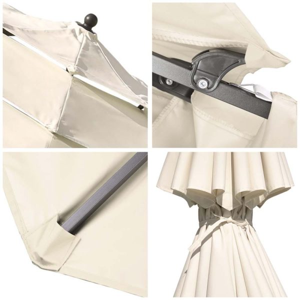 10 Ft Tilt Market Umbrella 3-Tiered 8-Rib