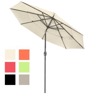 10 Ft Tilt Market Umbrella 3-Tiered 8-Rib