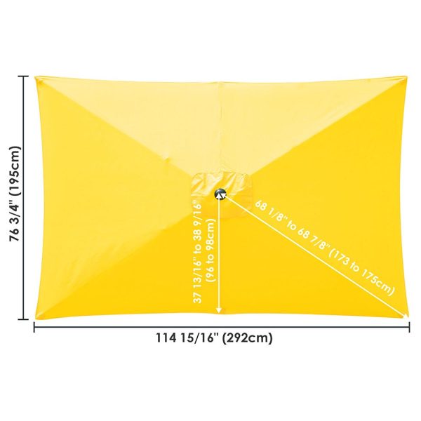 Rectangular Umbrella Canopy Replacement 10'X6.5' 6 Ribs