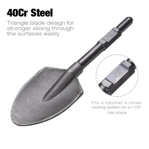 Pointed Clay Spade Jackhammer Shovel Bit 1-1/8 In. Hex Steel