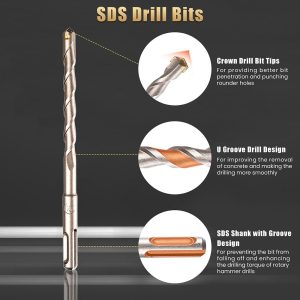 20Pcs Sds Plus Drill Bits Hole Tool Set For Rotary Hammer