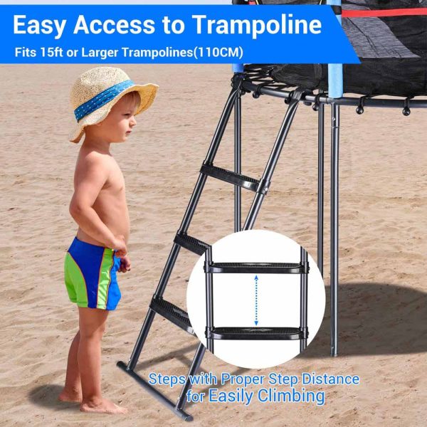 Trampoline Ladder Non-Slip 3 Wide-Step 43-Inch