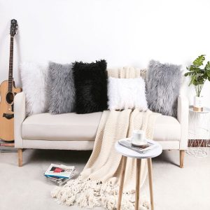 Sofa-Licious Premium Luxury Fluffy Faux Fur Throw Pillow Covers