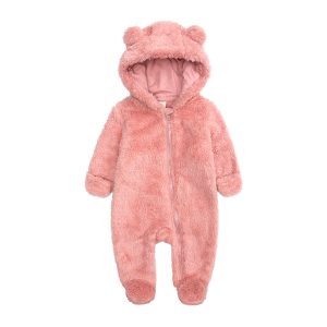 Autumn And Winter Baby Bear Hooded Jumpsuits