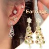 Zircon Christmas Tree Tassel Earrings Women'S Fashion Personality Earrings Party Jewelry Christmas Gift