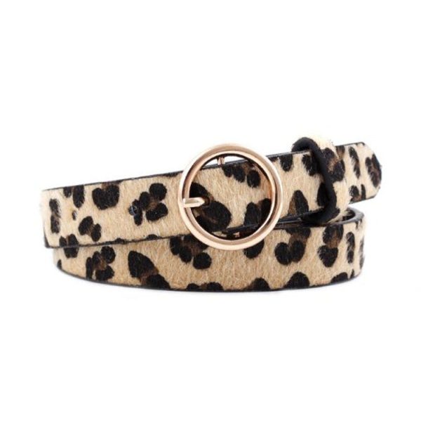 Fashion Round Button Leopard Zebra Snake Belt