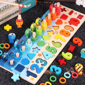 Children Baby Colorful 3D Geometric Alphabet Number Puzzle Educational Toy