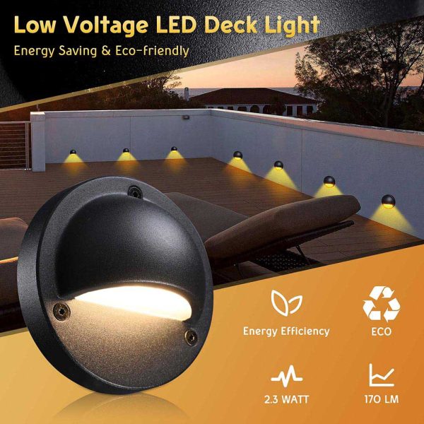 Led Step Deck Lights Warm White 12Ct/Pack 12 To 24V Ac/Dc