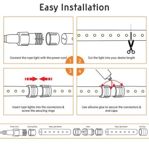 Led Rope Light Flexible Tube 150Ft