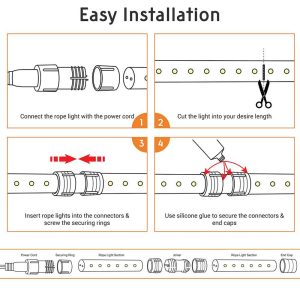 Led Rope Light Flexible Tube 50Ft