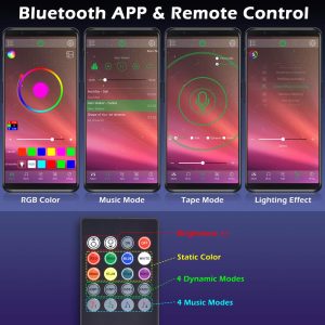 32Ft Color Changing Led Strip Lights Bluetooth App Music Remote