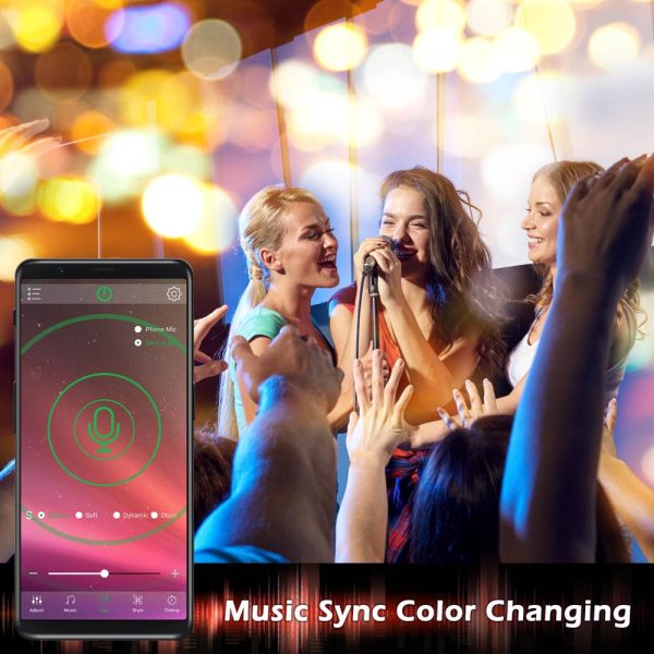 32Ft Color Changing Led Strip Lights Bluetooth App Music Remote