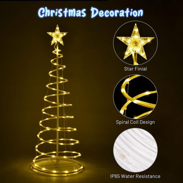 Set(3) Led Spiral Christmas Trees Usb Powered