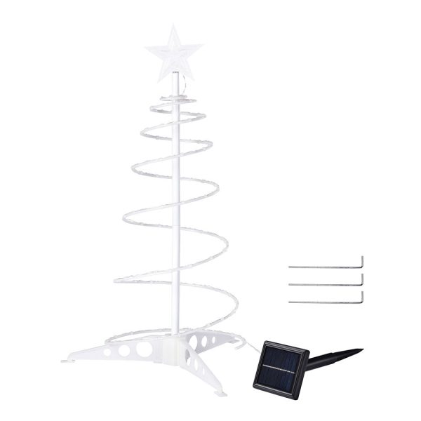 2Ft Lighted Spiral Christmas Tree Solar Operated