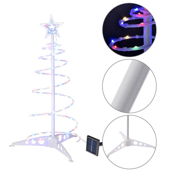 2Ft Lighted Spiral Christmas Tree Solar Operated