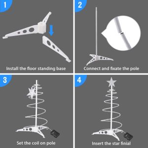 Small Pre-Lit Spiral Christmas Tree 2Ft Battery Operated