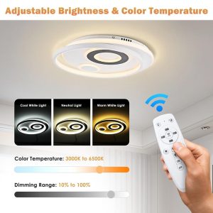 Led Flush Circle Ceiling Light With Remote