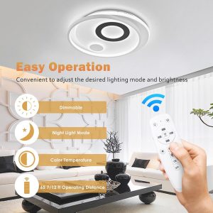 Led Flush Circle Ceiling Light With Remote