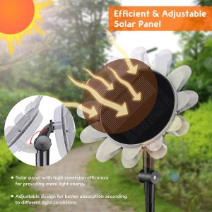 Solar Yard Light Sunflower With Stake Outdoor Waterproof Rgb