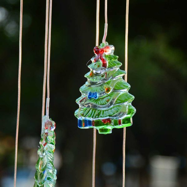 Christmas Tree Solar Led Light Wind Chime Decor Lighting