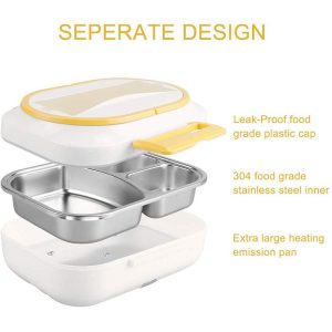 Three-Grid Electric Heating Lunch Box Food Heater For Vehicle Or Office