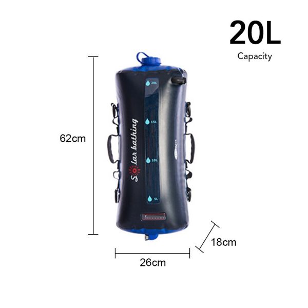 12L Outdoor Camping Shower Bag Folding Water Bag Container Sack With Air Pump 1.9M Hose Shower Head