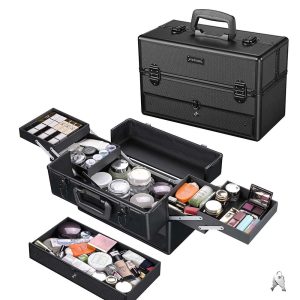 Cosmetic Vanity Case With Drawer 14X7X9 Key-Locked