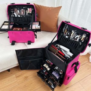 2In1 Nylon Pro Rolling Makeup Case With Drawers(8)