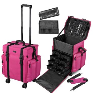 Rolling Makeup Case Nylon With Drawers(8)