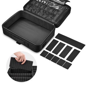 17In. Black Quilted Makeup Train Case 1200D