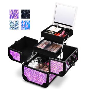 Makeup Train Case With Mirror & Extendable Tray