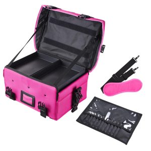 Nylon Cosmetic Makeup Train Case 17X13X9