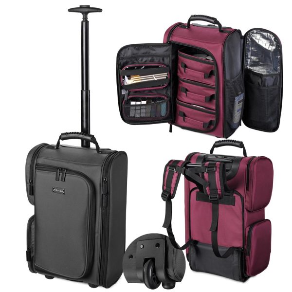 Rolling Backpack With Pouches Makeup Artist Case