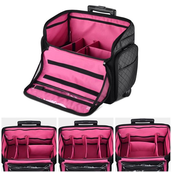 Cosmetology Rolling Case For Hair Stylist Hobbyist Artist